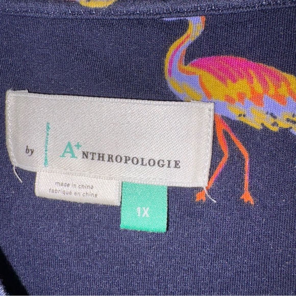 by Anthropologie Blue Birds Weekend Tee 1X - Picture 4 of 4